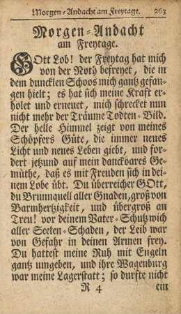 Morgen-Andacht am Freytage.