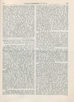 549-551 [Rezension] Schaeder, Erich, Das Wort Gottes