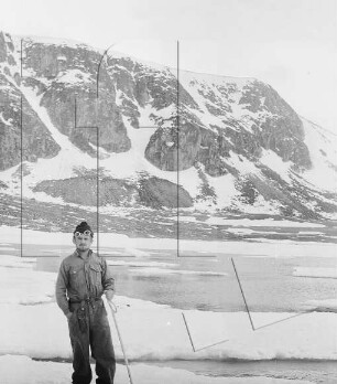 Duvefjord : Werner Schlösser auf dem aufbrechenden Fjordeis
