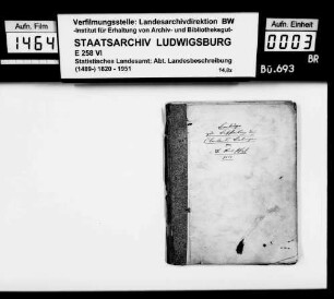 Beiträge des [Esslinger Konrektors] Karl Pfaff zur historiographischen Beschreibung des Oberamts