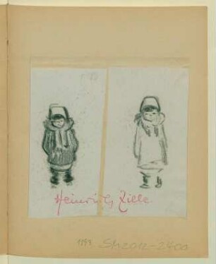 2 Studien von Kindern in Winterkleidung