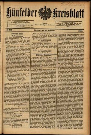 Ausgabe vom Dienstag, den 24. November 1896.