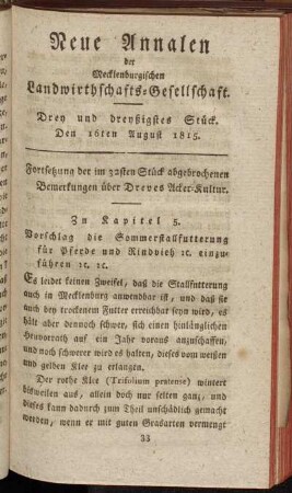 Drey und dreyßigstes Stück. Den 16ten August 1815.