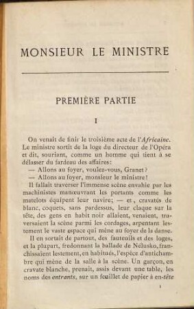 Monsieur le ministre : Roman parisien par Jules Claretie