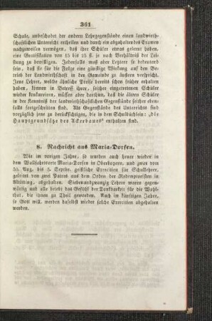 Nachricht aus Maria-Dorfen