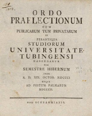 Vorlesungsverzeichnis 1801/02