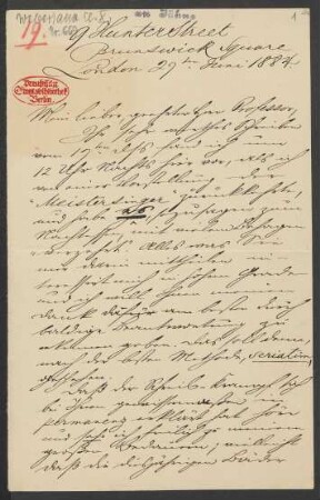 Brief an Friedrich Wilhelm Jähns : 27.06.1884
