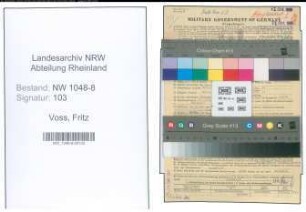 Entnazifizierung Fritz Voss , geb. 17.04.1890 (Ingenieur)