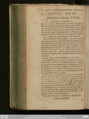 Locus XXVI. De Resurrectione Christi.