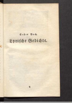 Erstes Buch. Lyrische Gedichte.