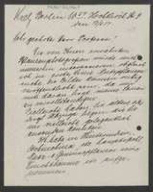 Brief von F. O. Koch an Unbekannt