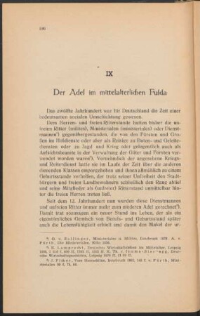 IX Der Adel im mittelalterlichen Fulda