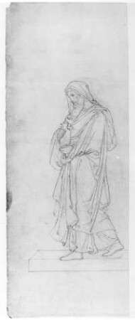 Priester (?) : Rietschel, Ernst. Priester (?). Bleistift auf cremeweißem Velin; 28 x 10,2 cm. Um 1829. Privatbesitz (Nachlass des Künstlers). WVZ 221