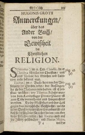 Anmerckungen/ über das Ander Buch.