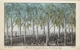 'Marsch der Großen Armee bei Dorogobusch' Aquarell