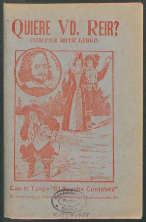 Quiere vd. reir? : compre este libro ; con el tango "El apache cordobés"