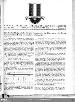 Die Beobachtungsstelle für die Konjunktur im Uhrengewerbe beim Zentralverband der Deutschen Uhrmacher