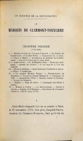 Le marquis de Clermont - Tonnerre par Camille Rousset : Un ministre de la restauration