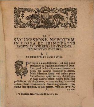 Diss. hist. de successione nepotum in regna et principatus avorum ex iure repraesentationes praemortuis patribus