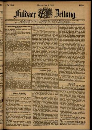 Ausgabe vom Montag, den 06. Juli 1885.