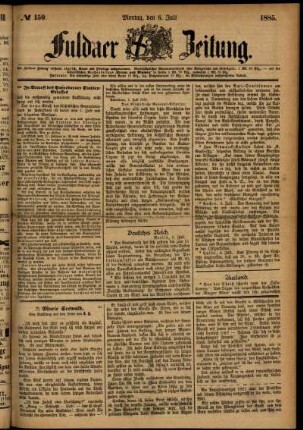 Ausgabe vom Montag, den 06. Juli 1885.