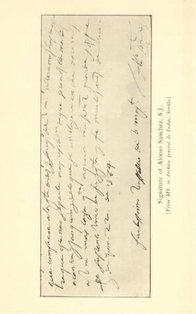 Signature of Alonso Sanchez, S. J.