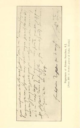 Signature of Alonso Sanchez, S. J.