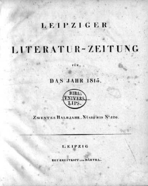 Zweites Halbjahr, Nr. 159 - 320 (1815)