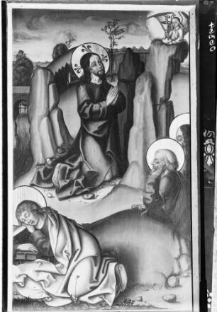 Reichenau Mittelzell Kloster Marienmünster Allerheiligen Altar (um 1498), geschlossener Zustand - linker Außenflügel Christus am Ölberg