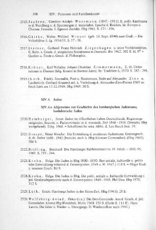 XIV.4.a Allgemeines zur Geschichte des hamburgischen Judentums hochdeutsche Juden