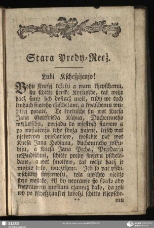 Stara Predy-Recż
