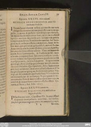 Epist. XXXVI. Vilvordiam. Henrico Bronchorstio, Arcis Vilvordianae Praefecto.