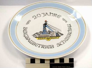 Jubiläumsteller 20 Jahre Bergbaubetrieb Schmirchau