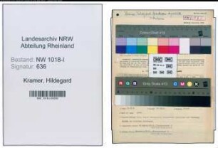 Entnazifizierung Hildegard Kramer , geb. 21.09.1916 (Bankangestellte)