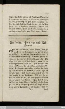 XIV. Am dritten Sonntage nach Epiphanias.