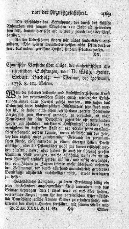Chymische Versuche über einige der einheimischen antiseptischen Substanzen.