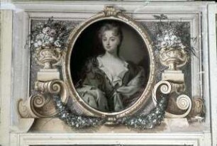 Prinzessin Eleonore Magdalena von Brandenburg-Bayreuth, vermählte Gräfin von Hohenzollern-Hechingen und rahmende Freskomalerei