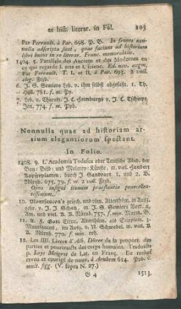 Nonnulla quae ad historiam artium elegantiorum spectant