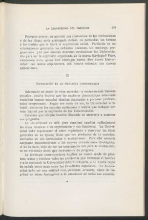 II - Renovación de la ideología universitaria