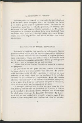 II - Renovación de la ideología universitaria