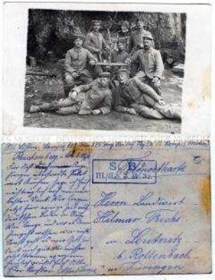 Soldaten der 12. Kompanie des Reserve-Infanterie-Regimentes 32 in Lothringen