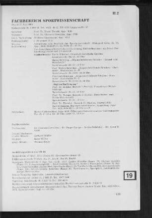 Fachbereich Sportwissenschaft