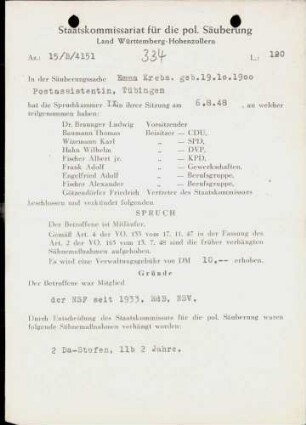 Krebs, Emma