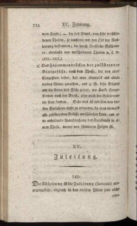 XV. Zuleitung.