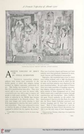 Vol. 61 (1917) = No. 244: A French tapestry of about 1500