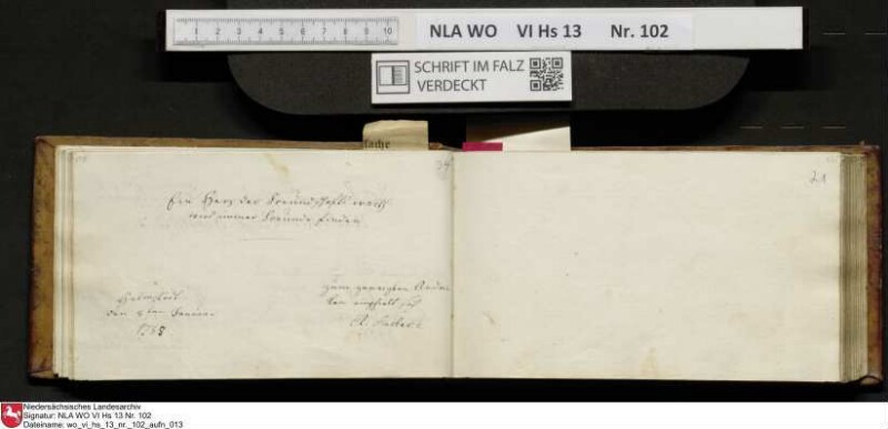 Stammbuch des Johann Christian Wilhelm Schütze aus                            Braunschweig