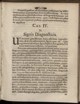 Cap. IV. De Signis Diagnosticis