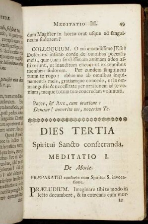 Dies tertia Spiritui Sancto consecranda.