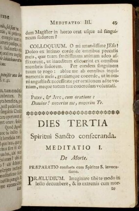 Dies tertia Spiritui Sancto consecranda.