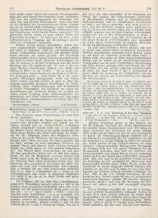 171-172 [Rezension] Boutflower, Charles, Dadda-‘Idri or the Aramaic of the Book of Daniel